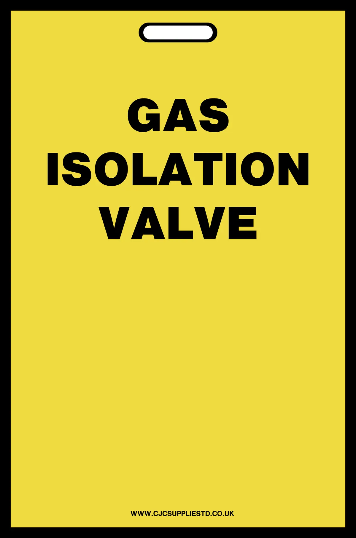 Black Gas Isolation Valve Blue Label