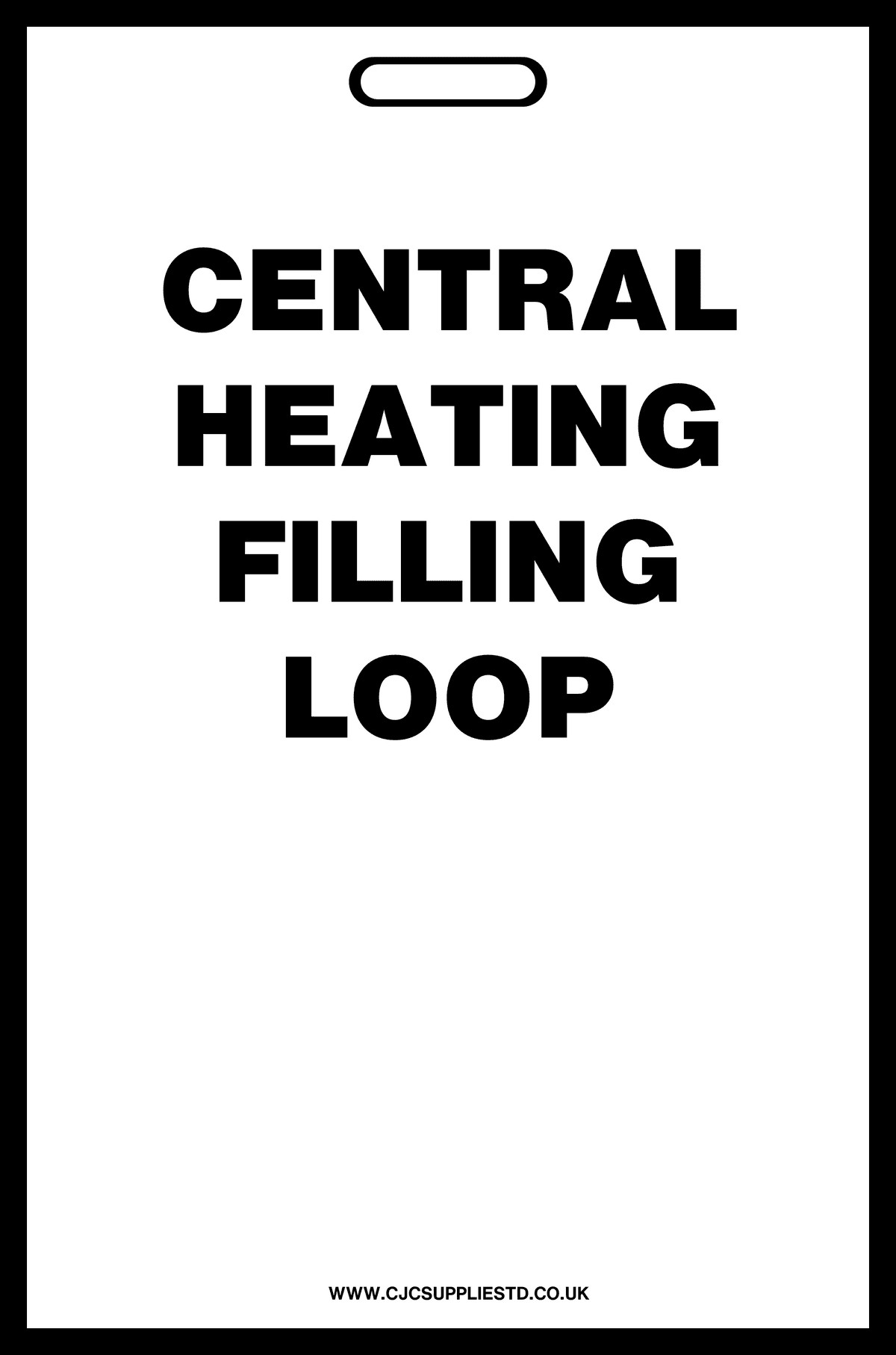 White Central Heating Filling Loop Label