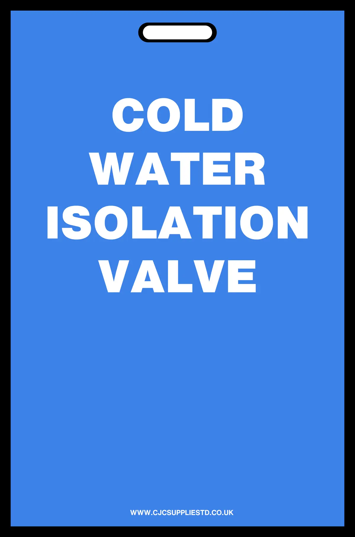 White Cold Water Isolation Valve Blue Label