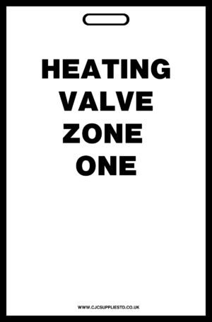 White Heating Valve Zone Labe;