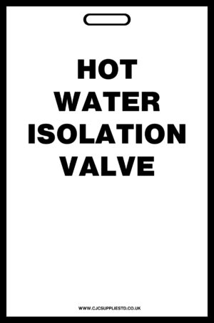 White Hot Water Isolation Valve Label