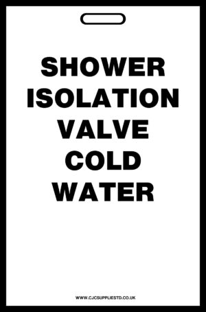 White Shower Isolation Valve Cold Water Label