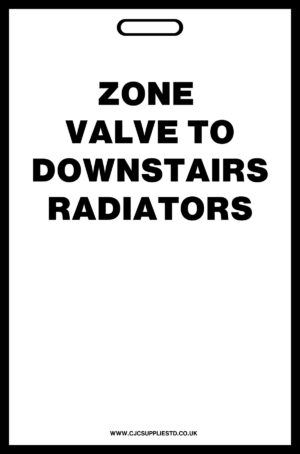 White Zone Valve To Downstairs Radiators Label